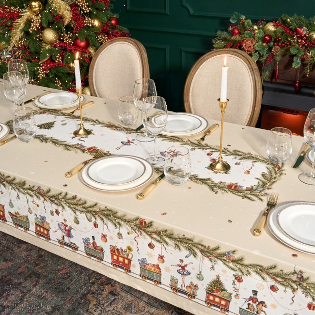 Скатерть "щелкунчик" 140х300см бежевый ,100%хлопок ,твил Lefard (850-757-22)