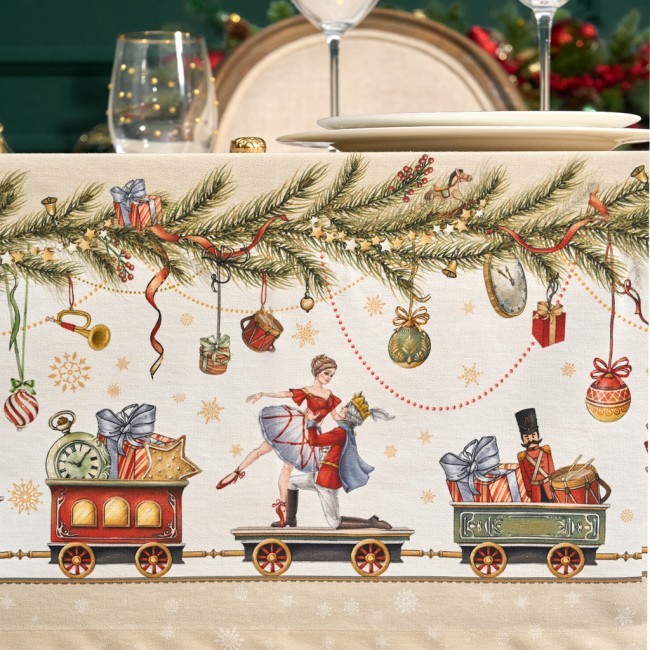 Скатерть "щелкунчик" 140х300см бежевый ,100%хлопок ,твил Lefard (850-757-22)