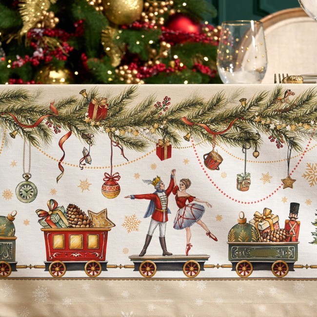 Скатерть "щелкунчик" 140х300см бежевый ,100%хлопок ,твил Lefard (850-757-22)