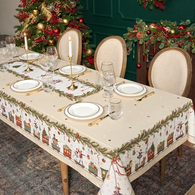 Скатерть "щелкунчик" 140х300см бежевый ,100%хлопок ,твил Lefard (850-757-22)