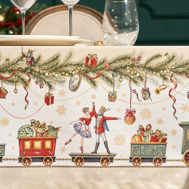 Скатерть "щелкунчик" 140х300см бежевый ,100%хлопок ,твил Lefard (850-757-22)