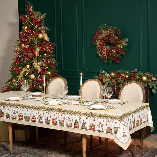 Скатерть "щелкунчик" 140х300см бежевый ,100%хлопок ,твил Lefard (850-757-22)