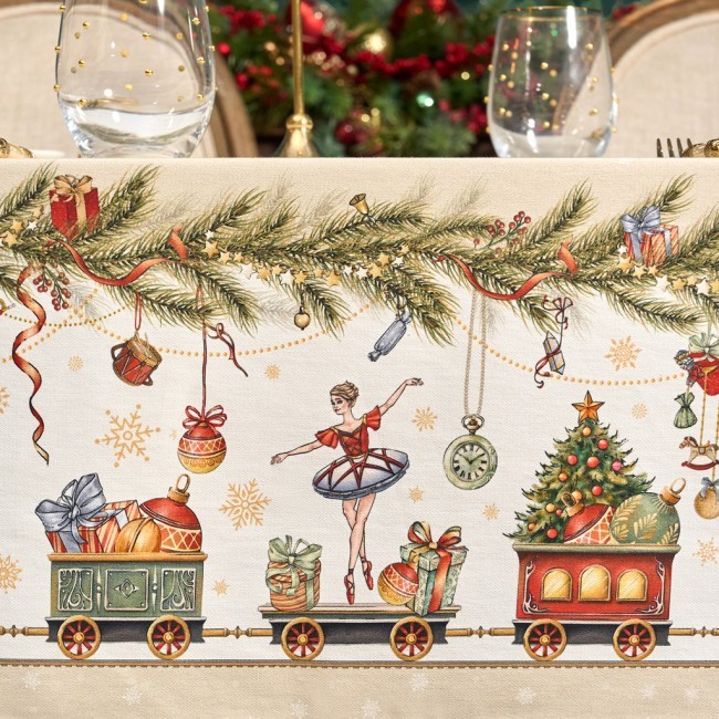 Скатерть "щелкунчик" 140х300см бежевый ,100%хлопок ,твил Lefard (850-757-22)