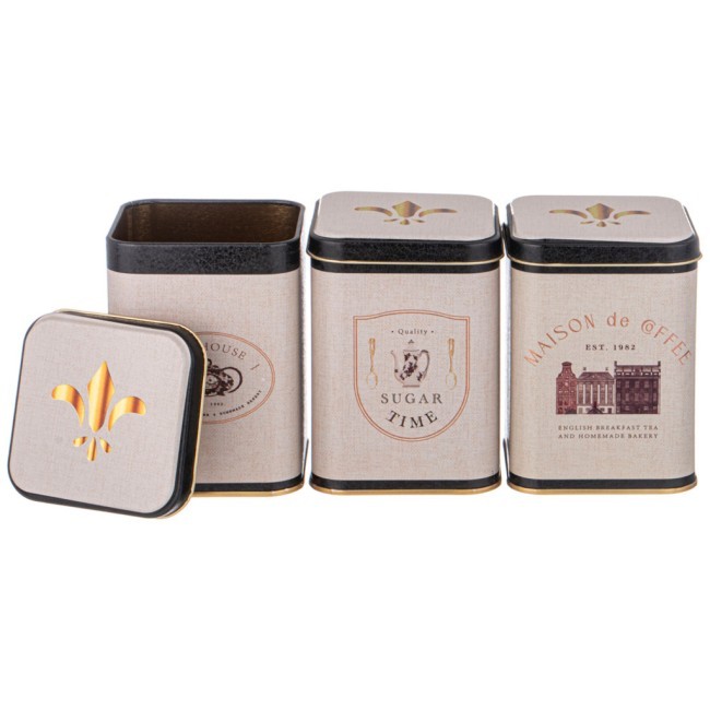 Набор емкостей для хранения "english breakfast" из 3-х штук, 9х9х12,5 см, 1л Agness (949-064) Набор емкостей для хранения "english breakfast" из 3-х штук, 9х9х12,5 см, 1л Agness (949-064)