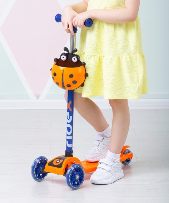 БЕЗ УПАКОВКИ Самокат 3-колесный Ridex Loop, 120/70 мм, оранжевый/синий (2108224) БЕЗ УПАКОВКИ Самокат 3-колесный Ridex Loop, 120/70 мм, оранжевый/синий (2108224)