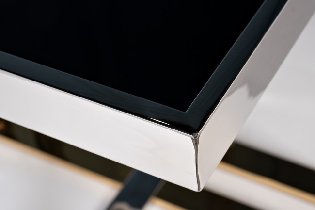 Стол журнальный черн.стекло/хром+золото 55*55*55см (TT-00013135)