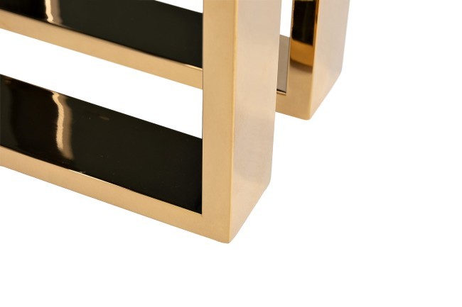 Стол журнальный черн.стекло/хром+золото 55*55*55см (TT-00013135)