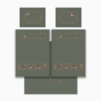 Кпб семейный "passage" зеленый, сатин, хлопок 100%, подод.150х210-2шт, пр.240х240-1шт, нав.50х70-2шт Lefard (989-002-01)