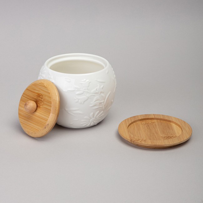 Банка lefard "flowers story" с дерев. крышкой на дер. подставке 12*11 см 550 мл Lefard (474-246)