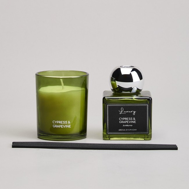 Набор ароматический "luxury" свеча в стакане 6*7,5 см и диффузор 70 мл cypress&grapevine Lefard (605-121) Набор ароматический "luxury" свеча в стакане 6*7,5 см и диффузор 70 мл cypress&grapevine Lefard (605-121)