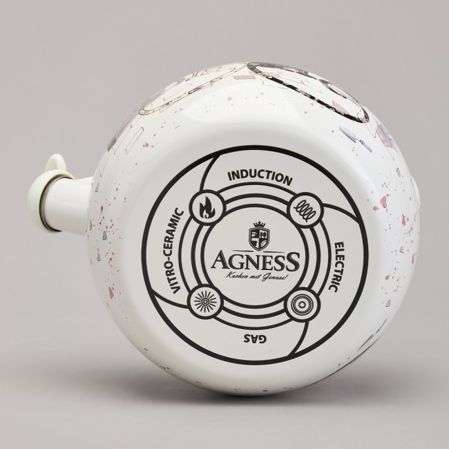 Чайник agness эмалированный со свистком серия "lavender cats", 2,2 л Agness (943-074)