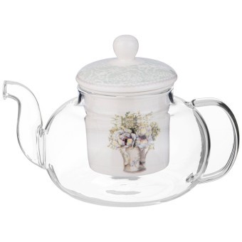 Чайник стеклянный с фарфоровым ситом lefard лориан 650 мл Lefard (87-322)