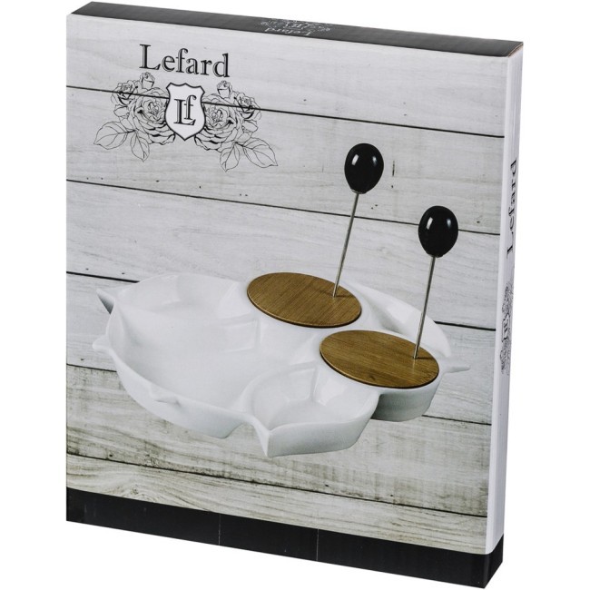 Менажница lefard 16.5*20*2 см + 2 металлические вилочки Lefard (474-046)