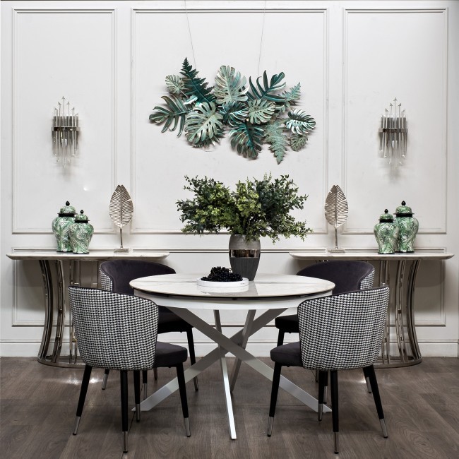 Стол обед.круг раскл.керам.бел. 170(120)*120*76см (TT-00004906) Стол обед.круг раскл.керам.бел. 170(120)*120*76см (TT-00004906)