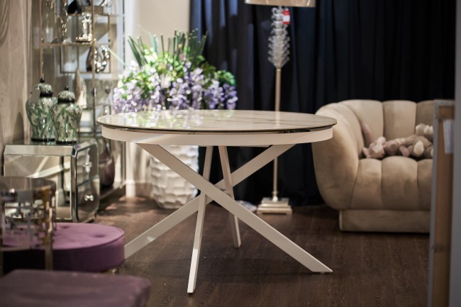 Стол обед.круг раскл.керам.бел. 170(120)*120*76см (TT-00004906) Стол обед.круг раскл.керам.бел. 170(120)*120*76см (TT-00004906)