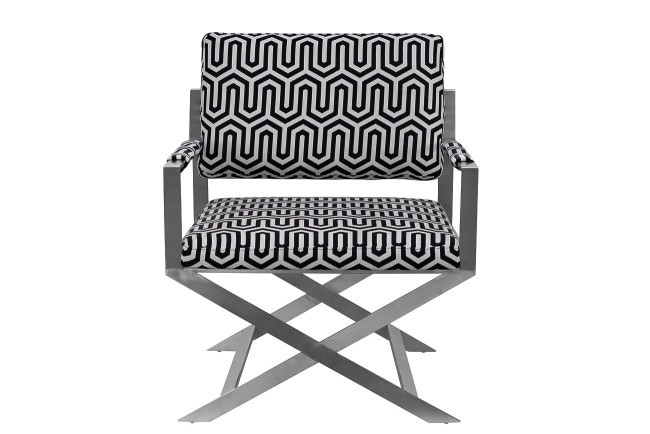 Кресло, ткань черно-белая с рисунком 72х71х86 см - TT-00000445