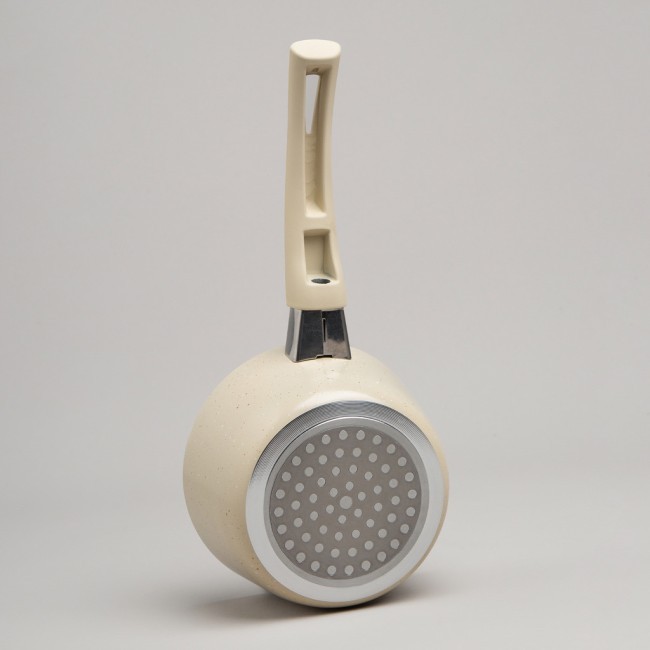 Ковшик agness антип. покр. ручка soft touch  и стекл. крышкой 600 мл 12*6 см Agness (906-258)