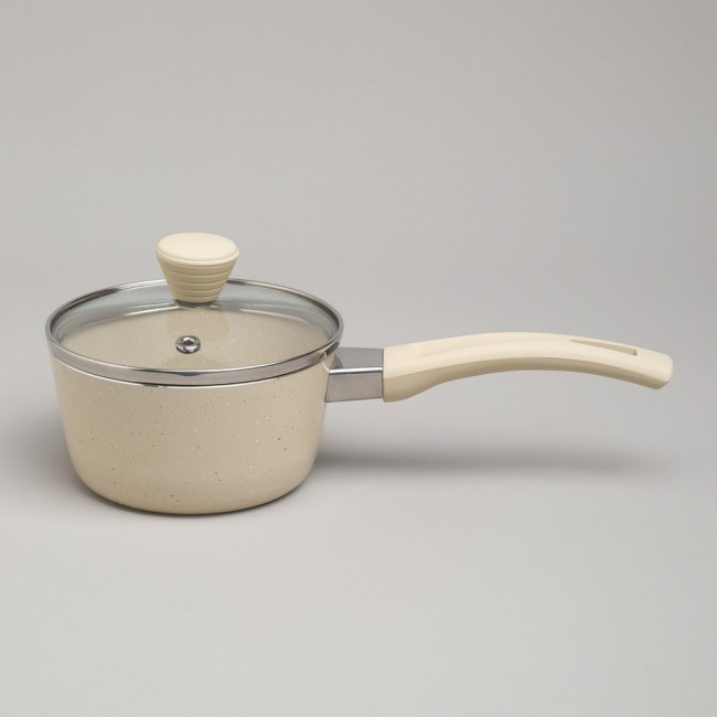 Ковшик agness антип. покр. ручка soft touch  и стекл. крышкой 600 мл 12*6 см Agness (906-258)