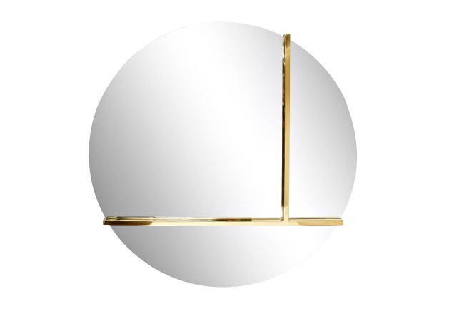 Зеркало круглое с металл. вставками золото d80см (TT-00005890)