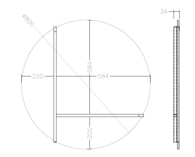 Зеркало круглое с металл. вставками золото d80см (TT-00005890)