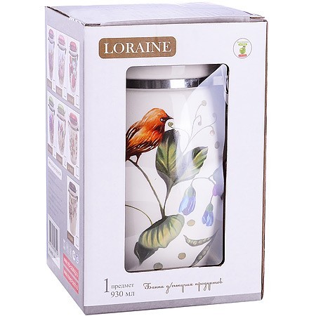 Банка для сыпучих 930 мл Птичка дол/металл LR (26606) Банка для сыпучих 930 мл Птичка дол/металл LR (26606)