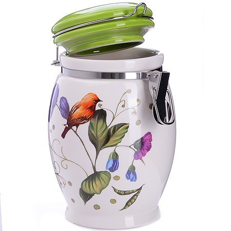 Банка для сыпучих 930 мл Птичка дол/металл LR (26606) Банка для сыпучих 930 мл Птичка дол/металл LR (26606)