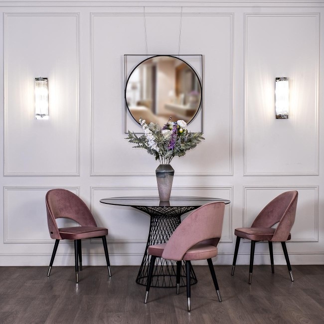 Стул велюр пепельно-розовый 51*56*84см (TT-00004156) Стул велюр пепельно-розовый 51*56*84см (TT-00004156)