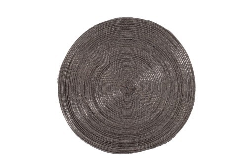 Салфетка сервировочная, бисер,серая d35см (TT-00011332)