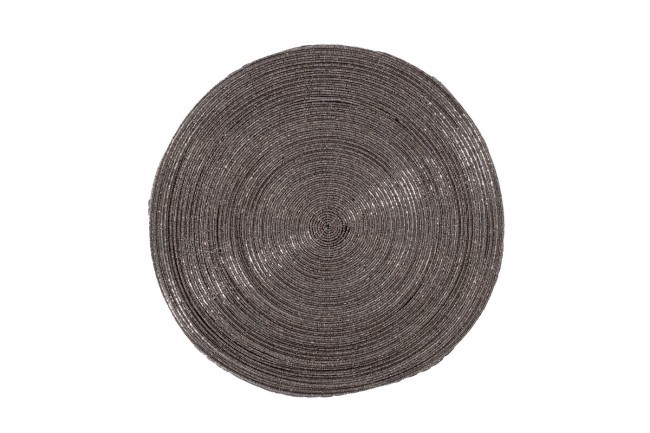 Салфетка сервировочная, бисер,серая d35см (TT-00011332)