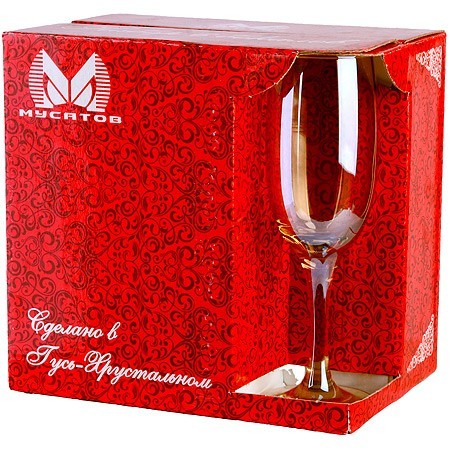 Набор 6 бокалов д/шампанского Золотистый мёд 190 мл (ME419-05)