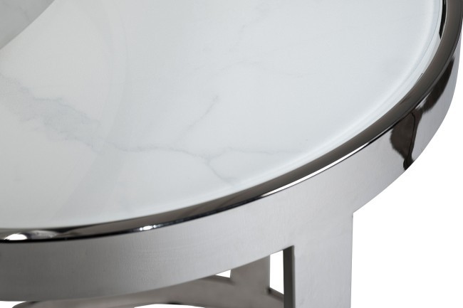 Столы журн(наб из 2шт)стекло мрам/хром d60*60/d46*50 (TT-00005047)