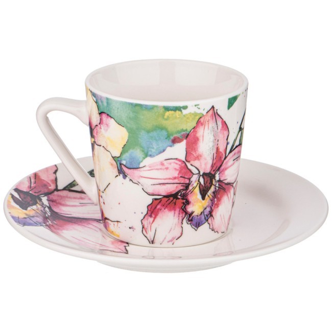 Чайная пара "орхидея" 250 мл 16*16*9см Lefard (482-559)