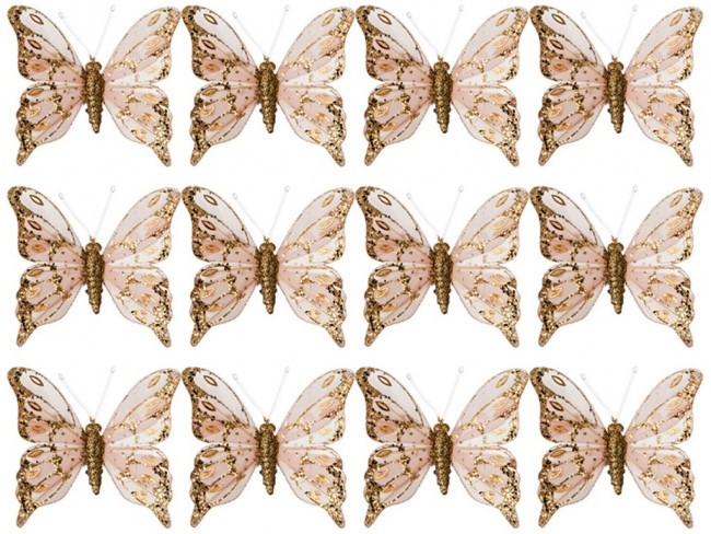 Комплект из 12-ти декоративных изделий на клипсе "бабочки" 10 см. Lefard (241-1904)