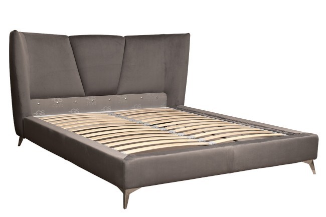 Кровать Siena без мех.велюр серый Colt017 199*222*116см (TT-00012402)