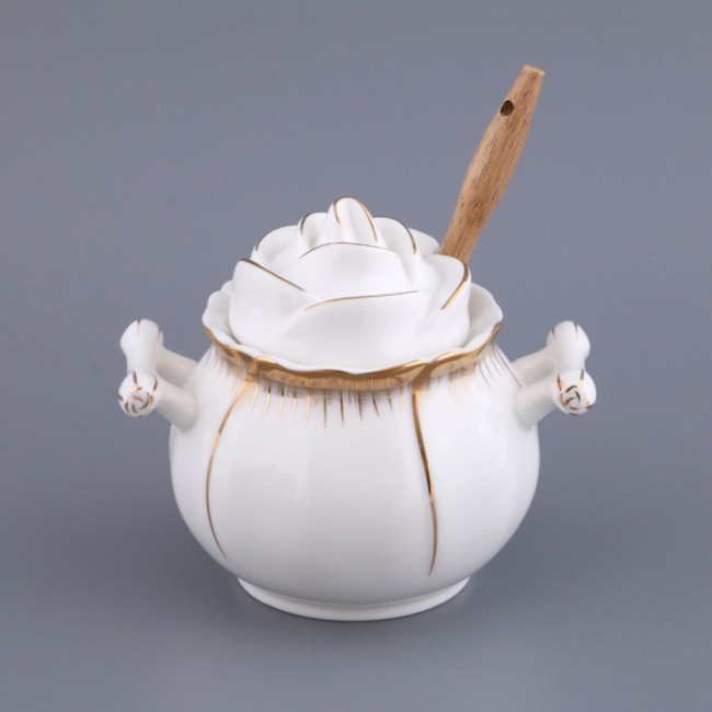 Банка для меда "цветочная симфония" 500 мл. + деревяная палочка Lefard (590-045)