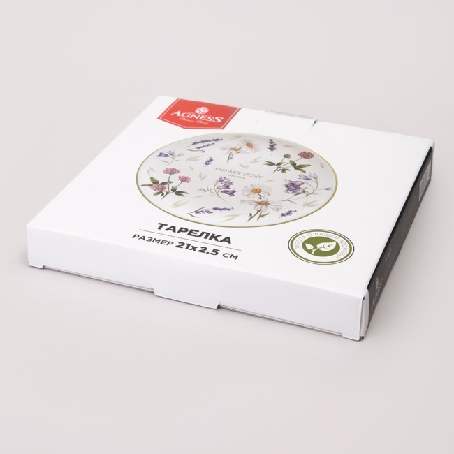 Тарелка закусочная agness "flower story" 21*2,5 см Agness (358-2172)
