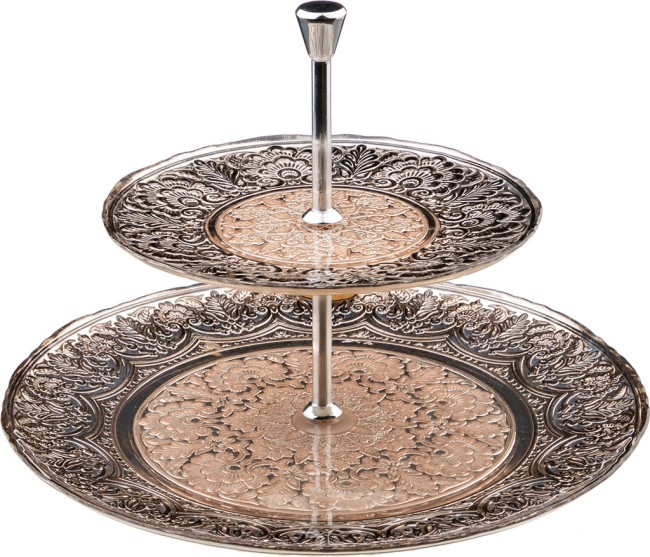 Фруктовница 2-х ярусная  "дамаск" диаметр=21/23 см.высота=23,5 см. Dekor Cam (484-104)