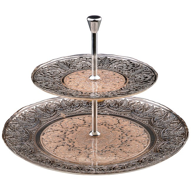 Фруктовница 2-х ярусная  "дамаск" диаметр=21/23 см.высота=23,5 см. Dekor Cam (484-104)