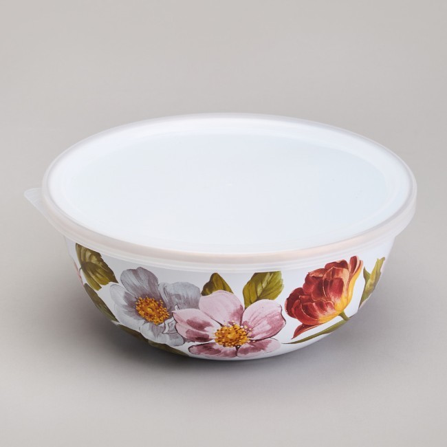 Набор мисок agness эмалированных с пластик.крышками, серия фландрия 6пр 0,6/0,9/1,3л диа. 14/16/18см Agness (950-595)