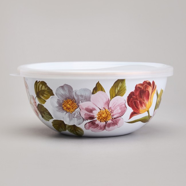 Набор мисок agness эмалированных с пластик.крышками, серия фландрия 6пр 0,6/0,9/1,3л диа. 14/16/18см Agness (950-595)