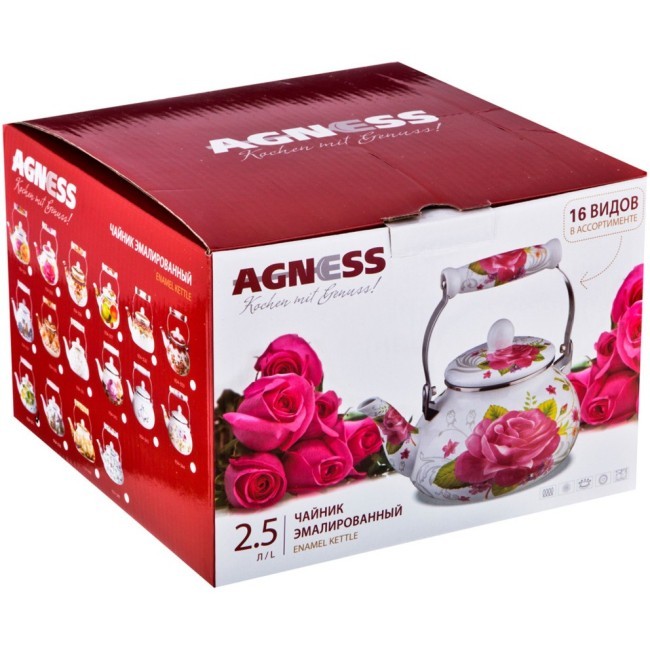 Чайник эмалированный agness "лимоны", 2,5л Agness (934-371)