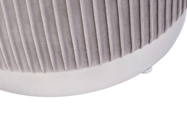 Банкетка велюр серый/хром (2 в 1) d35,5*49см/d30,5*39см (TT-00011619)