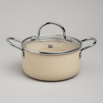 Кастрюля agness с антип. покр.  и стекл. крышкой 950 мл, 14*7 см Agness (906-260)