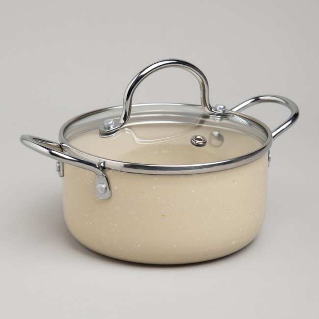 Кастрюля agness с антип. покр.  и стекл. крышкой 950 мл, 14*7 см Agness (906-260)