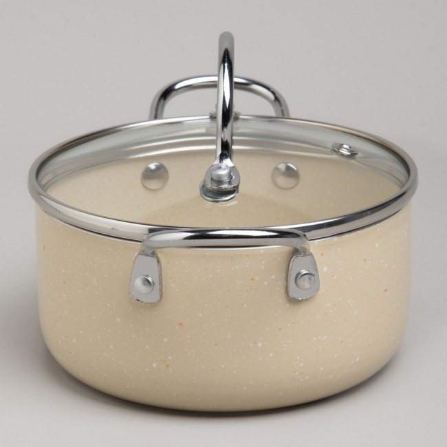 Кастрюля agness с антип. покр.  и стекл. крышкой 950 мл, 14*7 см Agness (906-260)