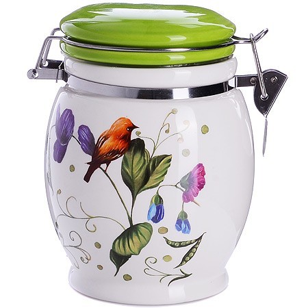Банка для сыпучих 700мл Птичка дол/металл LR (26605)