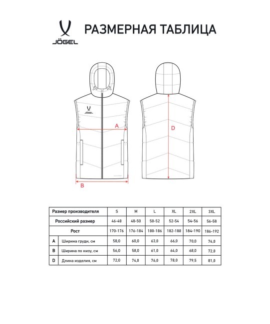 Жилет с капюшоном утепленный JOGEL ESSENTIAL PerFormPROOF Padded Hooded Vest, темно-синий (2117056)