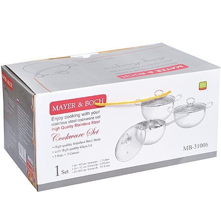 Набор посуды 6пр 1,7+2,3+3,0 л Mayer&Boch (31006) Набор посуды 6пр 1,7+2,3+3,0 л Mayer&Boch (31006)