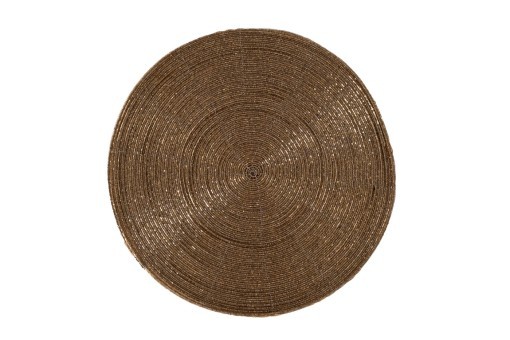 Салфетка сервировочная, бисер,золото d35см (TT-00011370)