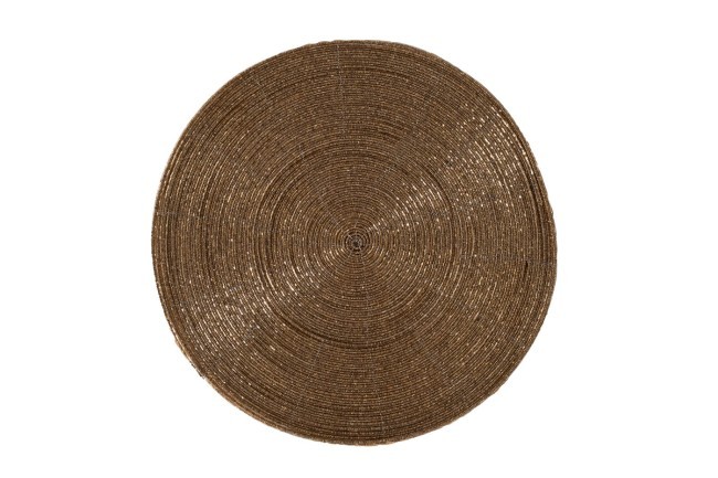 Салфетка сервировочная, бисер,золото d35см (TT-00011370)